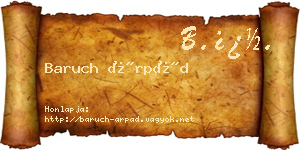 Baruch Árpád névjegykártya
